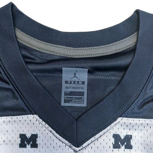 Jordan Michigan Wolverines Football Jersey Womens Size M Cropped Shirt Top White - Picture 4 of 10